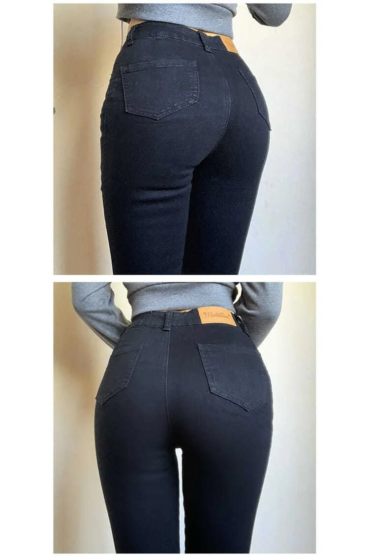 Women Jean Pant High Elastic Classic Vintage Buttocks Jeans for Women Female Washed Stretch Pencil Pants clothes