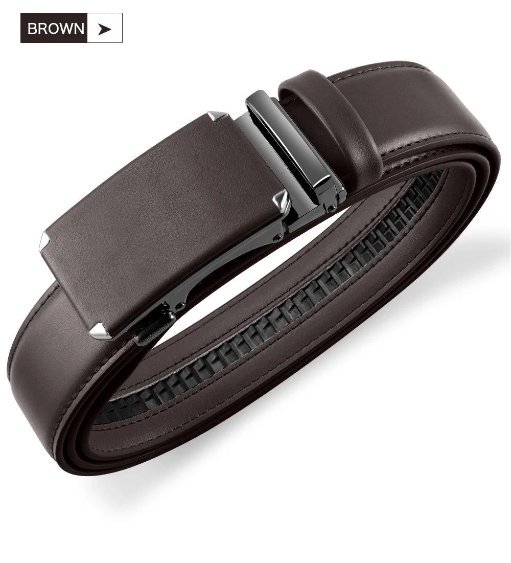 Men Genuine Leather Belt DOOPAI Metal Buckle Adjustment Adjustable Leather Belt