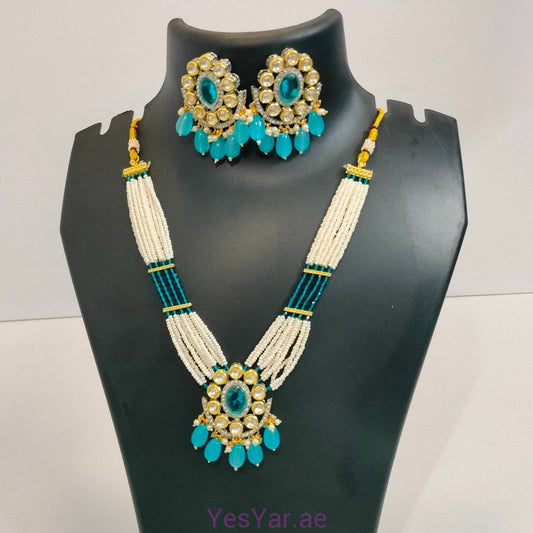 A1 Women Neckless with Earnings Pair Set Elegant Royal for Festival Celebration & Wedding