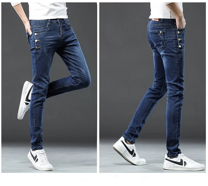 Men's Jean Casual Pant Fashion Stretch Pants Male Classic Slim Trousers