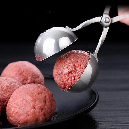 Meat Ball Maker tool, Scissor type Tool Stainless Steel Clip make Round Meat Ball, Rice Ball, Non Stick Kitchen Gadget