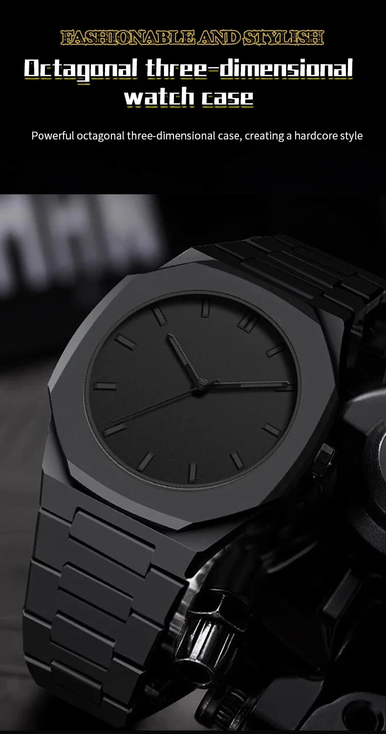 Design Quartz Watch for Men Casual Lightweight Plastic Strap Waterproof