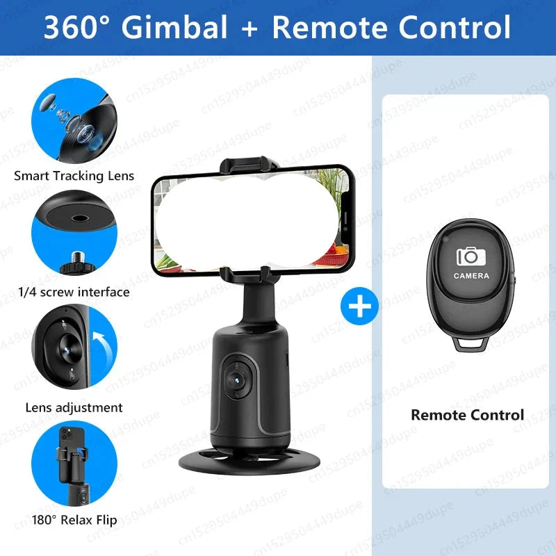 AI Tracking Gimbal 360 Rotation Handheld Gimbal Stabilizer with Remote Control and Smart Tracking Lens