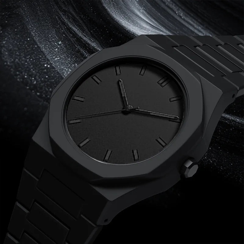 Design Quartz Watch for Men Casual Lightweight Plastic Strap Waterproof