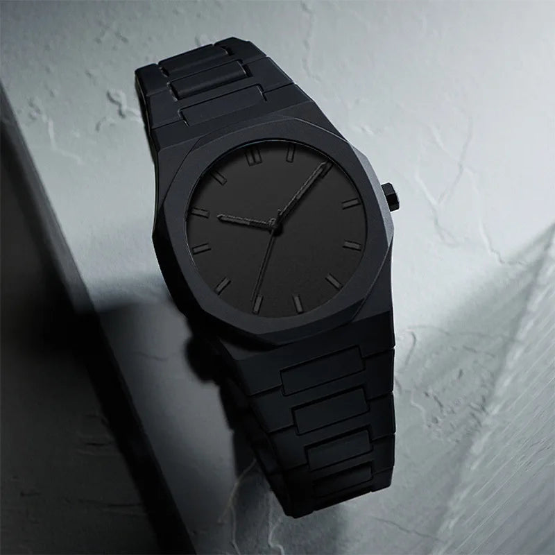 Design Quartz Watch for Men Casual Lightweight Plastic Strap Waterproof