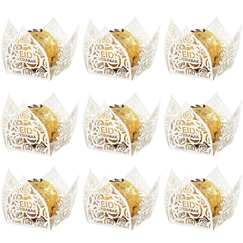 Eid Mubarak Decoration Chocolate Wrappers Paper Candy 10-50Pcs Ramadan Kareem Party Supplies