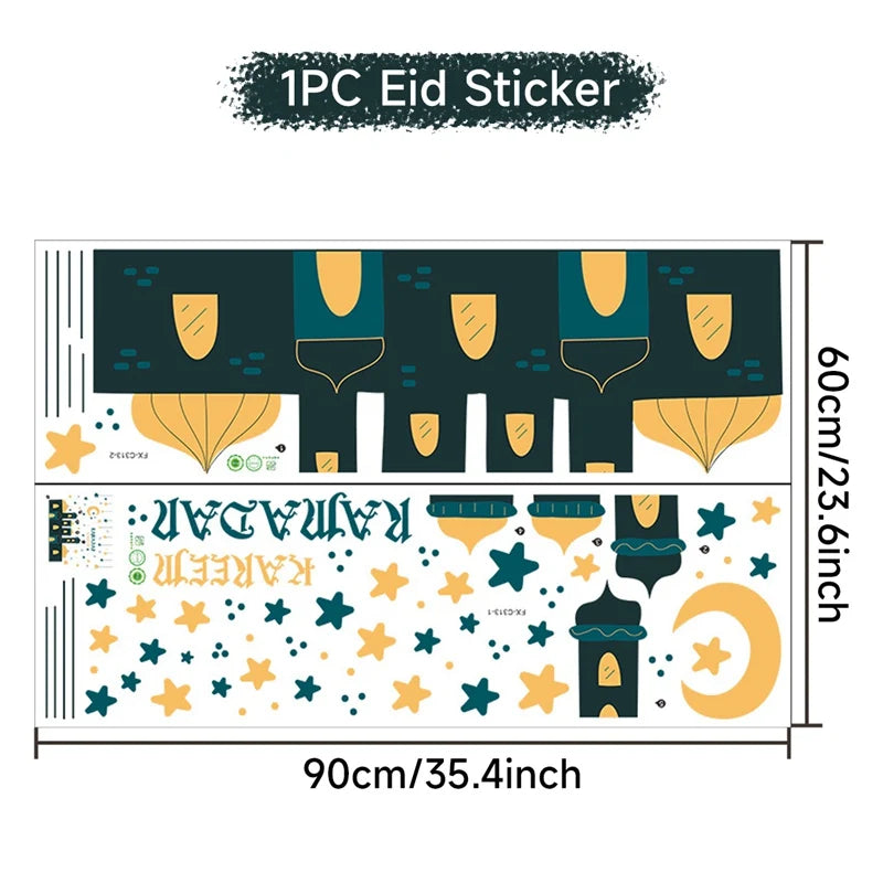 Eid Window Stickers Ramadan Decoration Eid Mubarak Decor for Home Ramadan Kareem Party Supplies Eid Al-fitr