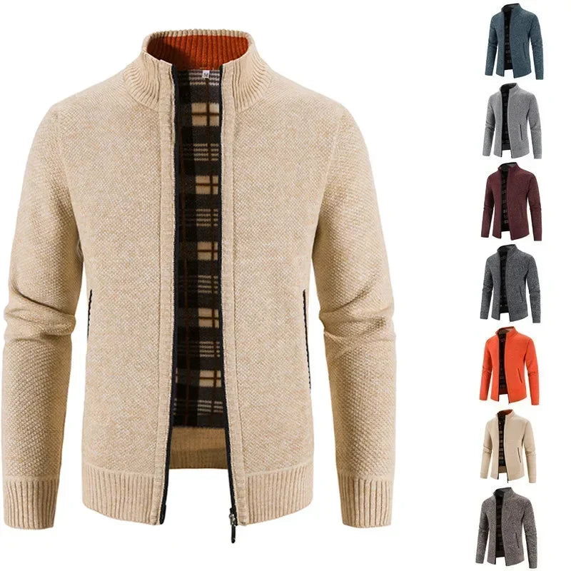 Men's Sweaters Jacket Winter Warm Cardigan Zipper Sweaters Jackets Men Slim Fit Knitted Sweater