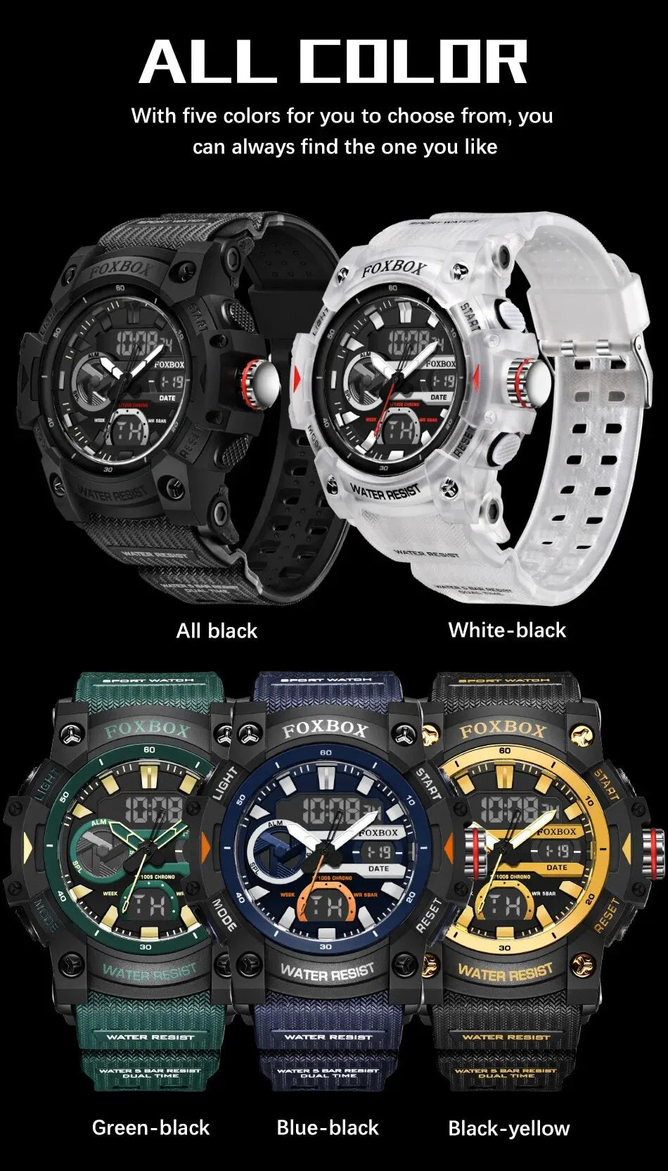 LIGE Fashion Digital Watches For Men Top Brand Luxury Military Waterproof Watch Men Casual Sport Dual Display Watch