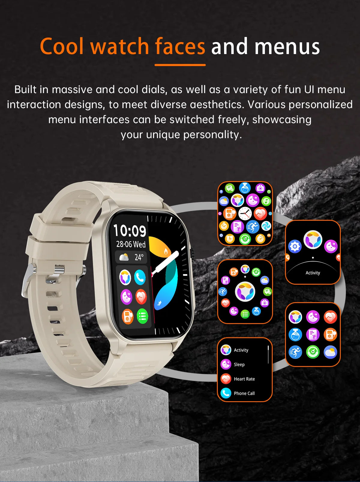 LIGE Smart Watch For Men Women 2.01" HD Display Health Monitor Sport Fitness Watches AI Voice Bluetooth Call Smartwatch Men