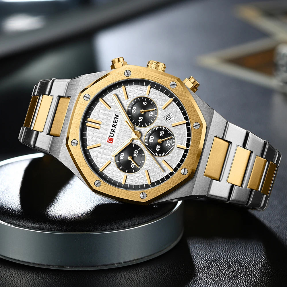 Men Quartz Watches CURREN Multifunction Luminous Quartz Male Wristwatch
