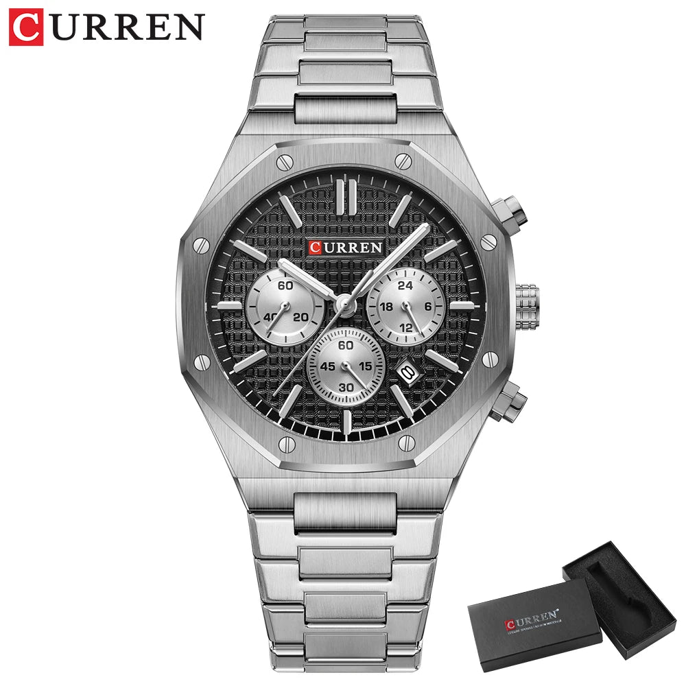 Men Quartz Watches CURREN Multifunction Luminous Quartz Male Wristwatch