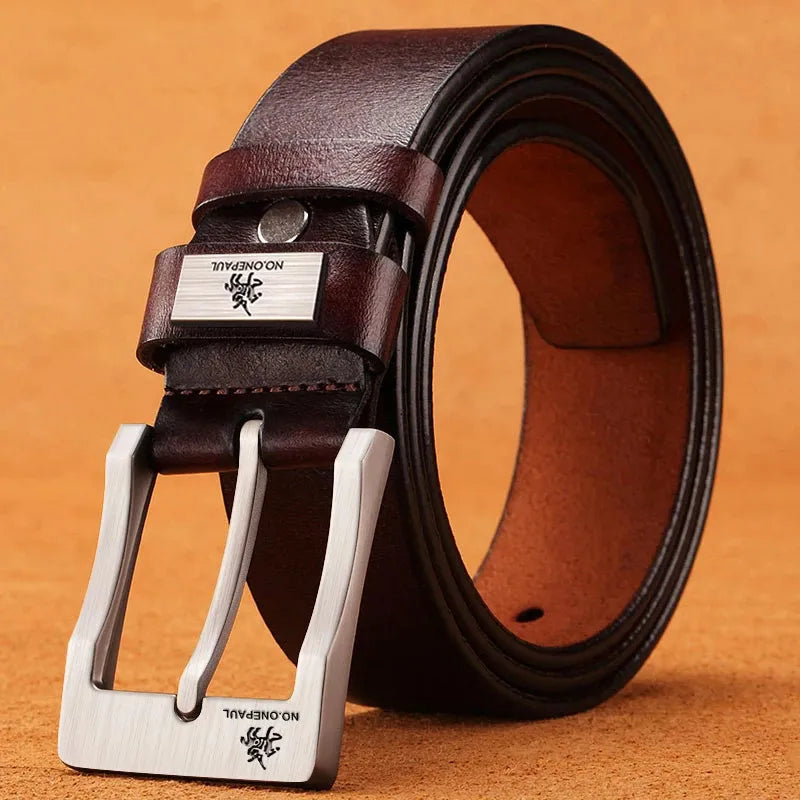Men's Belt Genuine Leather Buckle Casual Belts Business Cowboy Waistband