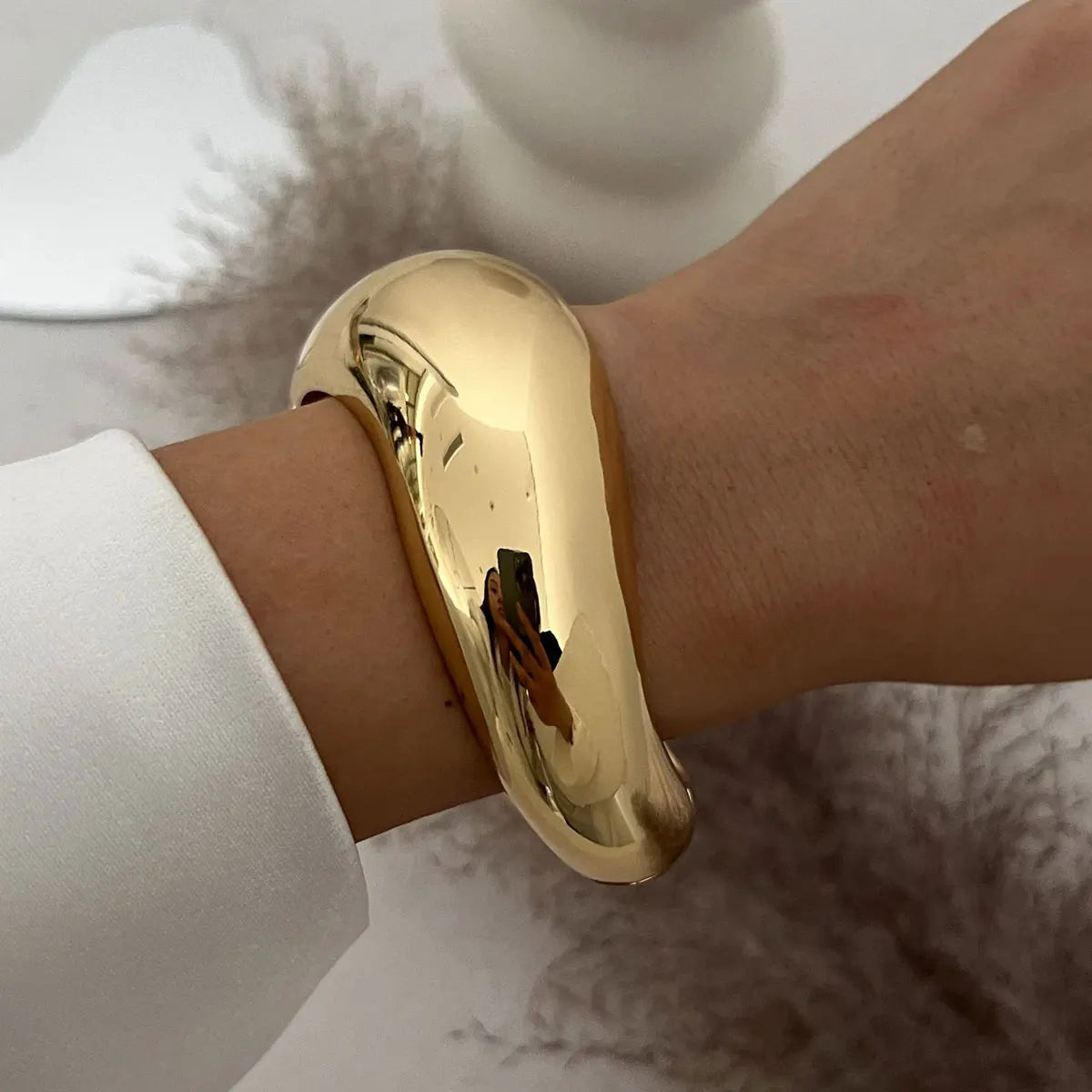 Cuff Bangles KMVEXO Punk Vintage Irregular Chunky for Women Bracelets Bangles
