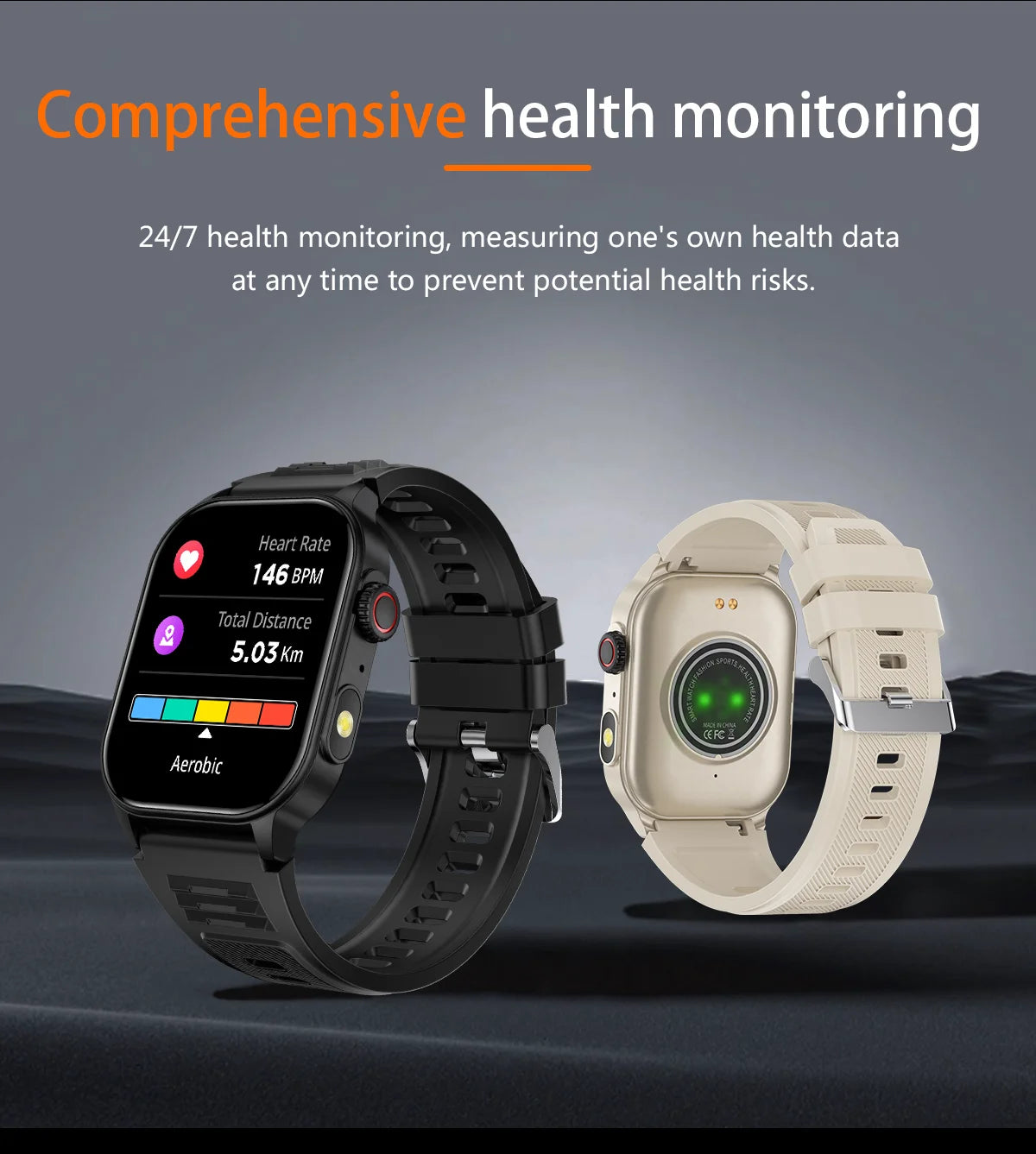 LIGE Smart Watch For Men Women 2.01" HD Display Health Monitor Sport Fitness Watches AI Voice Bluetooth Call Smartwatch Men