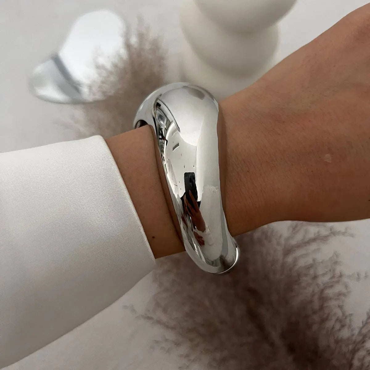Cuff Bangles KMVEXO Punk Vintage Irregular Chunky for Women Bracelets Bangles