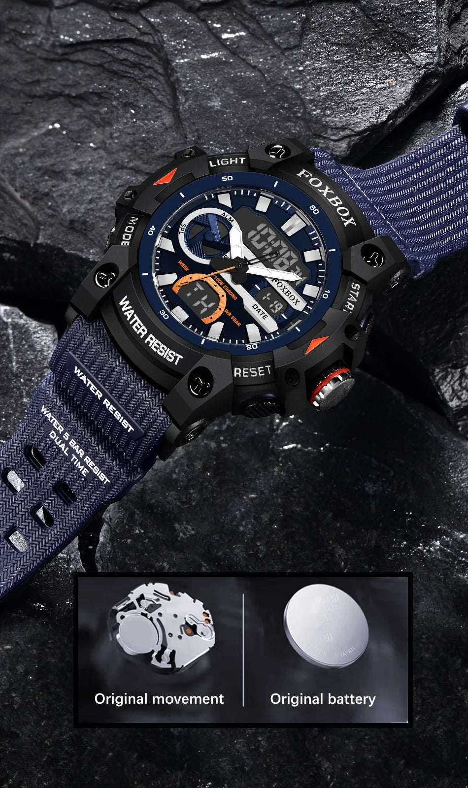 LIGE Fashion Digital Watches For Men Top Brand Luxury Military Waterproof Watch Men Casual Sport Dual Display Watch Montre Homme