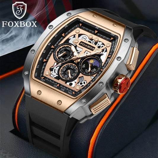 LIGE Men Watches Waterproof FOXBOX Top Brand Luxury Military Quartz Watch Sport Chronograph