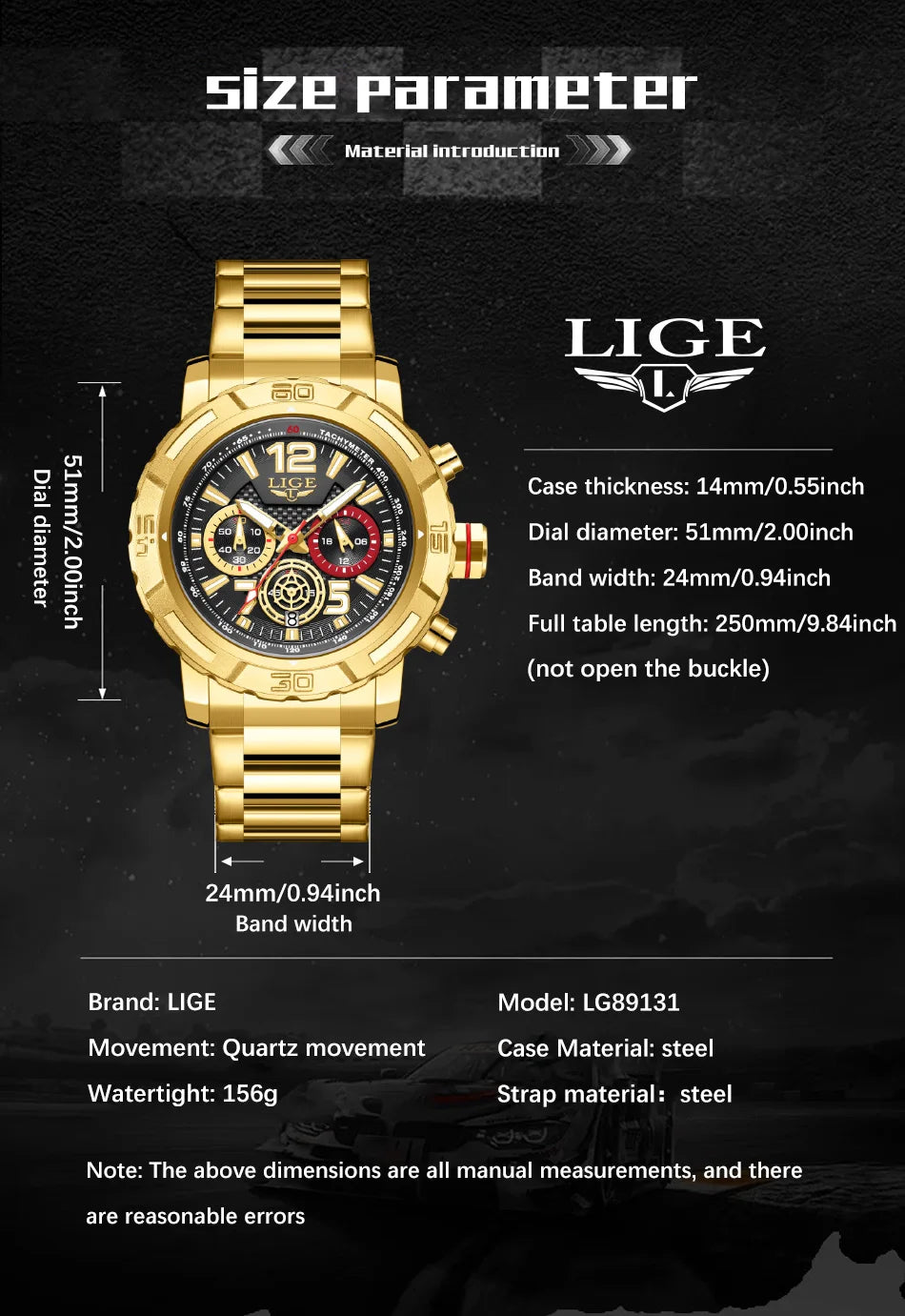 LIGE Casual Business Military Watches For Men Fashion Waterproof Quartz Chronograph Clock Male Sport Full Steel Date Watch Men