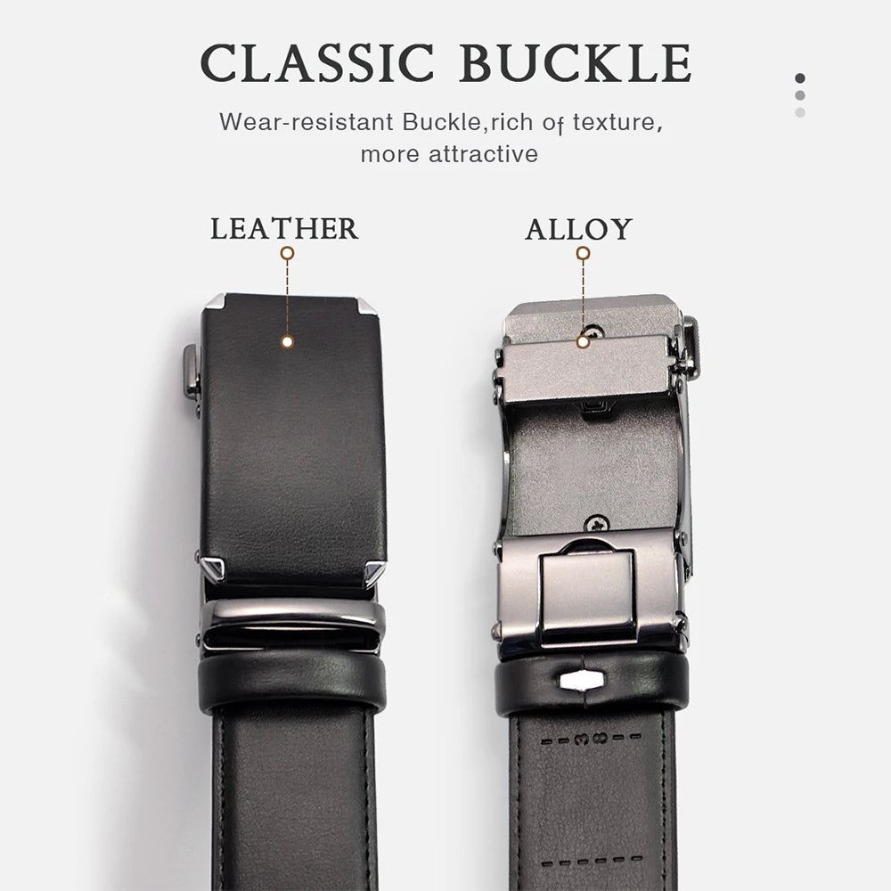 Men Genuine Leather Belt DOOPAI Metal Buckle Adjustment Adjustable Leather Belt