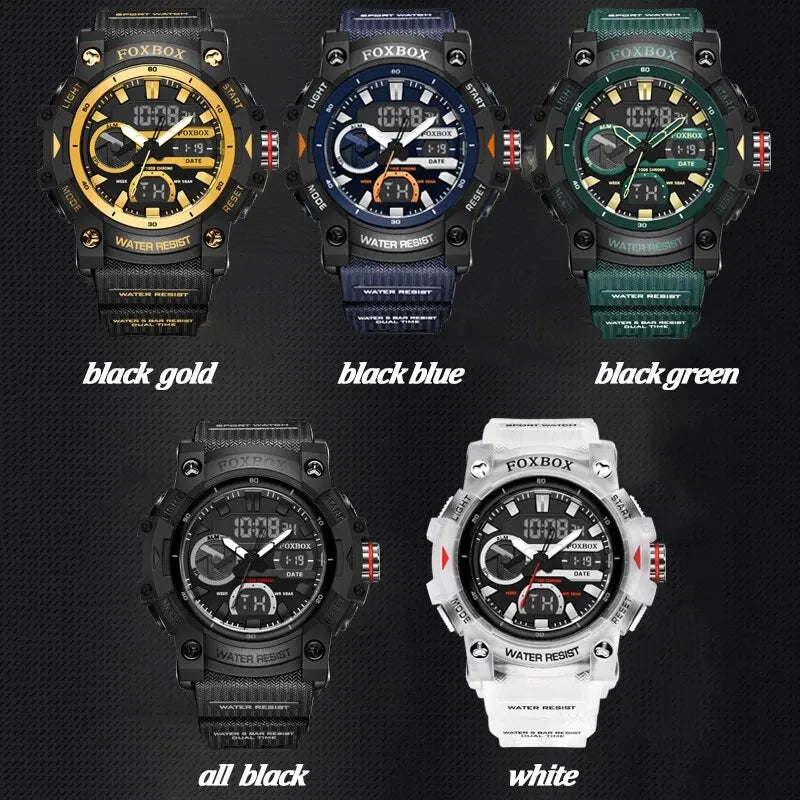 LIGE Fashion Digital Watches For Men Top Brand Luxury Military Waterproof Watch Men Casual Sport Dual Display Watch