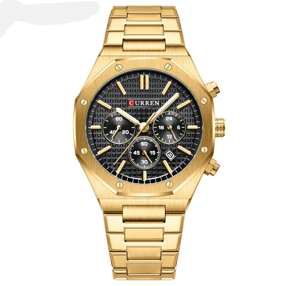 Men Quartz Watches CURREN Multifunction Luminous Quartz Male Wristwatch