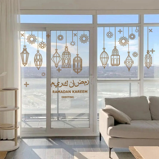 Eid Window Stickers Ramadan Decoration Eid Mubarak Decor for Home Ramadan Kareem Party Supplies Eid Al-fitr