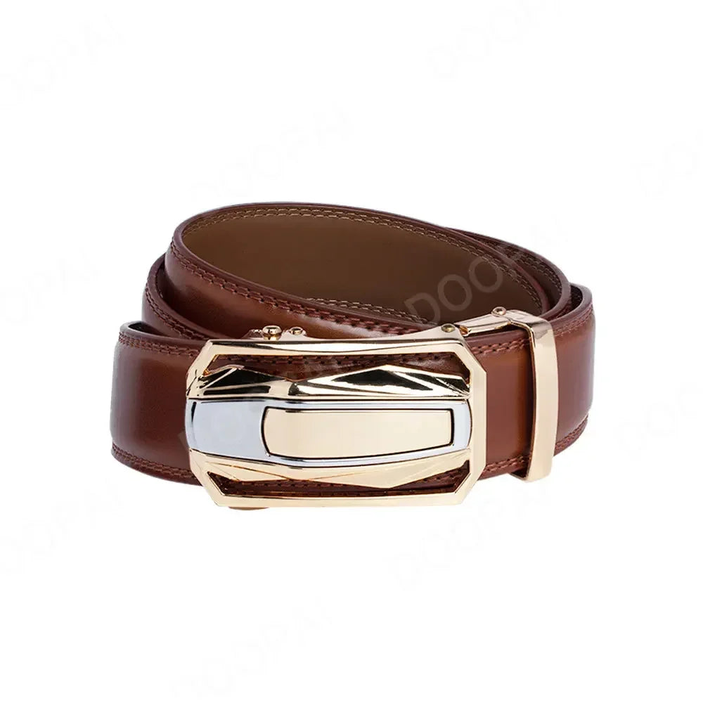 Men Genuine Leather with Belt Metal Buckle Adjustment High Quality Adjustable Leather Belt