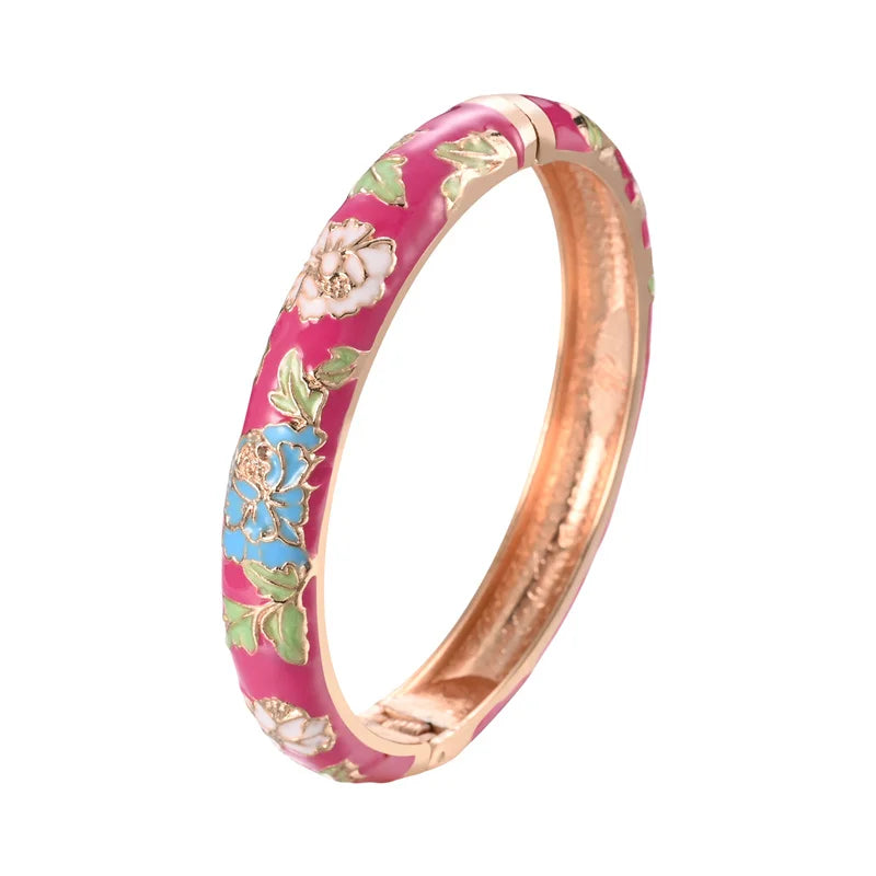Enameled Bracelets For Women Flower Women Bangles Bracelet On Hand Gift