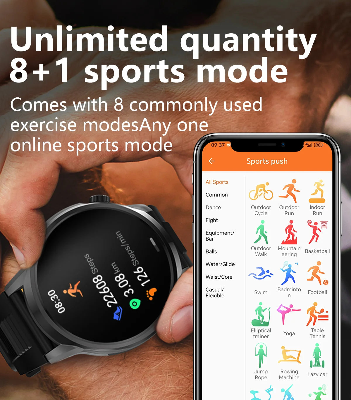 LIGE Smart Watch 1.95 inch Large Screen Bluetooth Calling Health Monitoring 500mAh Large Battery AI Voice Men Smartwatch EX100