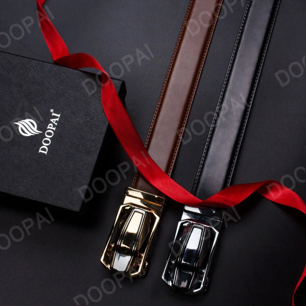 Men Genuine Leather with Belt Metal Buckle Adjustment High Quality Adjustable Leather Belt