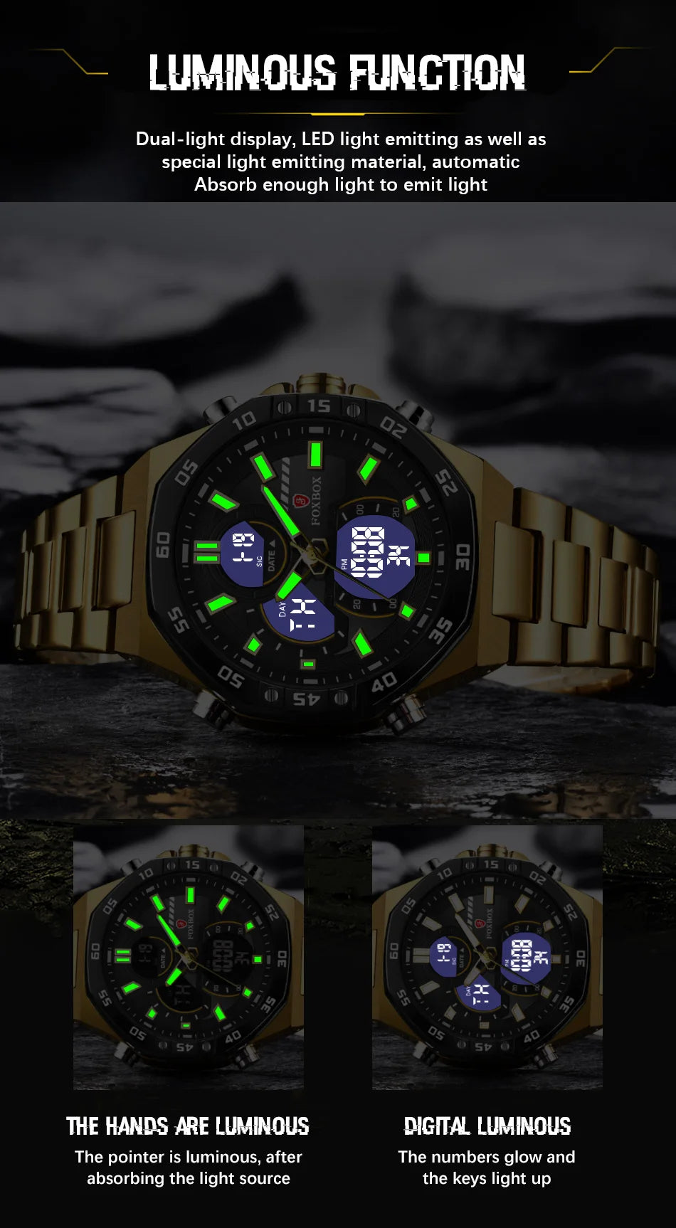 LIGE New Fashion Dual Display Watch For Men Casual Sports Military Chronograph Wristwatch Top Brand Luxury Waterproof Watches