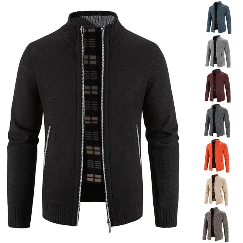 Men's Sweaters Jacket Winter Warm Cardigan Zipper Sweaters Jackets Men Slim Fit Knitted Sweater