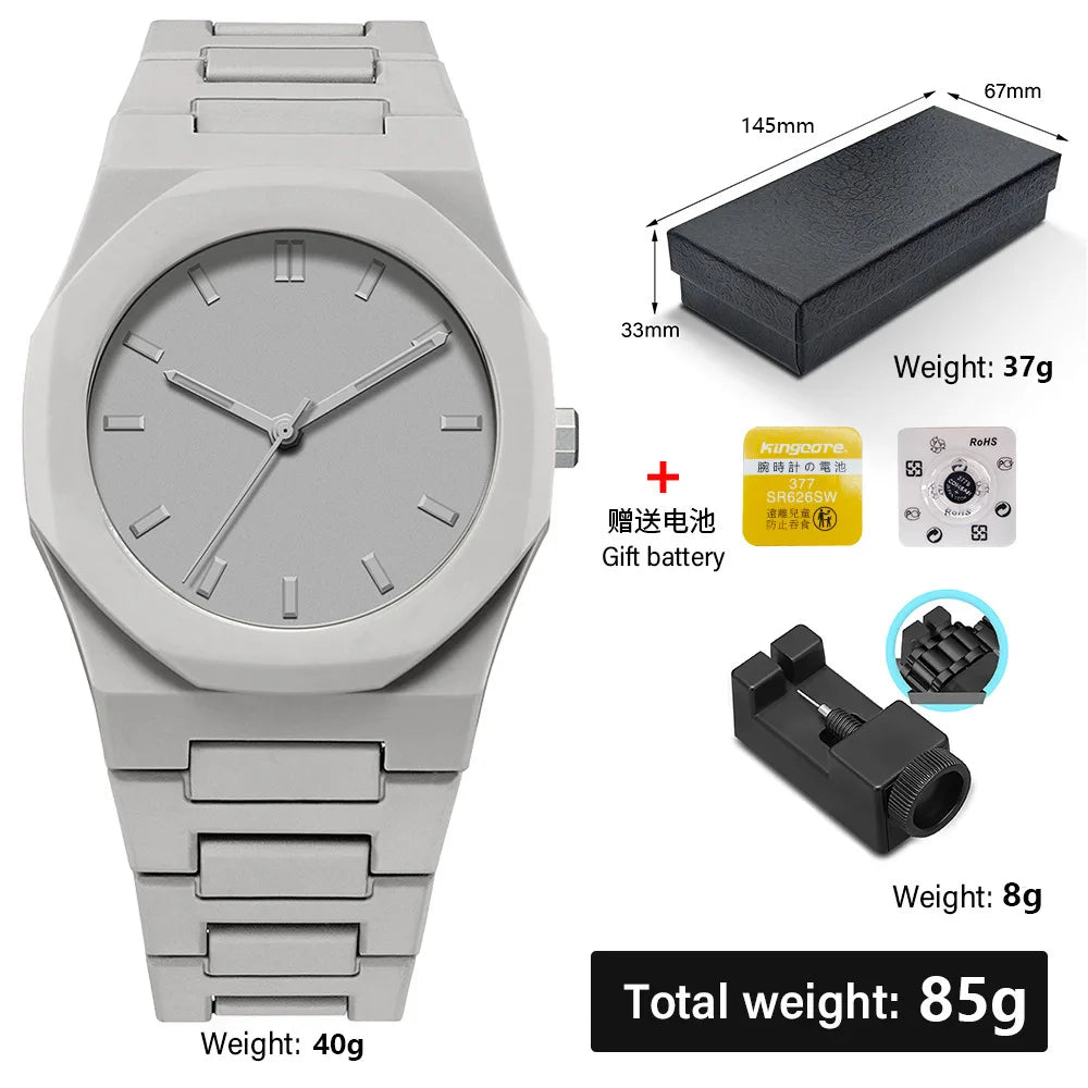 Design Quartz Watch for Men Casual Lightweight Plastic Strap Waterproof