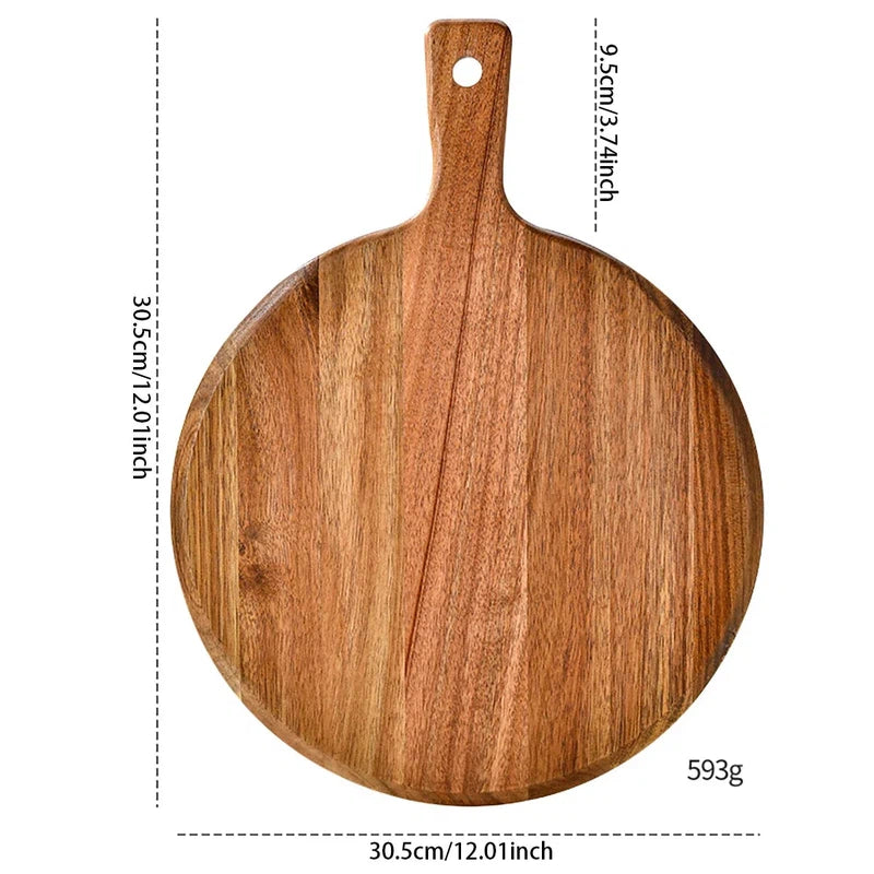 Wood Cutting Board Circular Hanging Chopping Board with Handle Kitchen Cutting Board