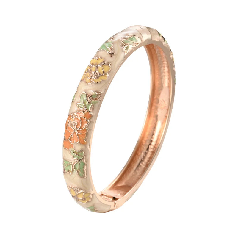 Enameled Bracelets For Women Flower Women Bangles Bracelet On Hand Gift