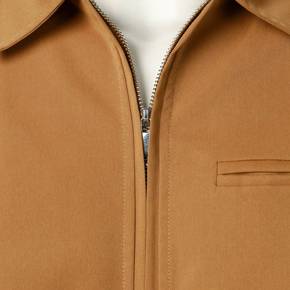 Men's Jacket Solid Color With Zipper Windproof Fashion Men's Coat Outdoor Sports Street Casual Style Men's Top Jacket Men's Coat