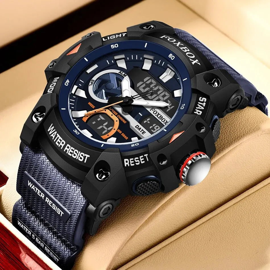 LIGE Fashion Digital Watches For Men Top Brand Luxury Military Waterproof Watch Men Casual Sport Dual Display Watch