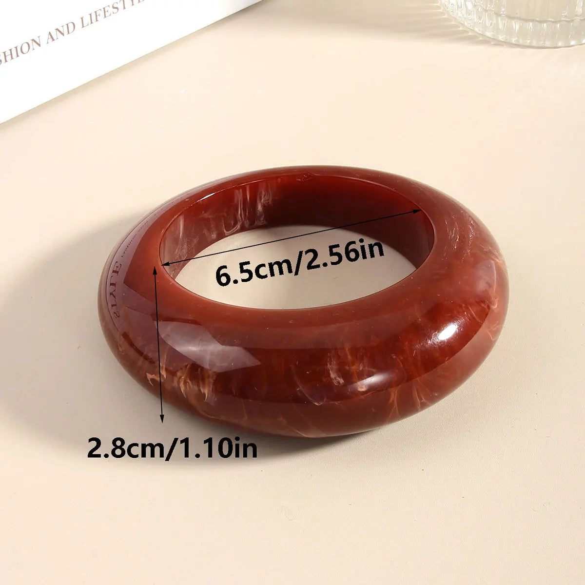 KMVEXO Irregular Resin Wide Cuff Bracelets Bangles for Women Vintage Geometric Red Green Designer Bracelet