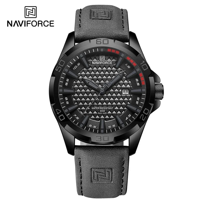 Men Watches NAVIFORCE Leather Band Quartz Wristwatches Clock Reloj Hombre, Herren Armbanduhren