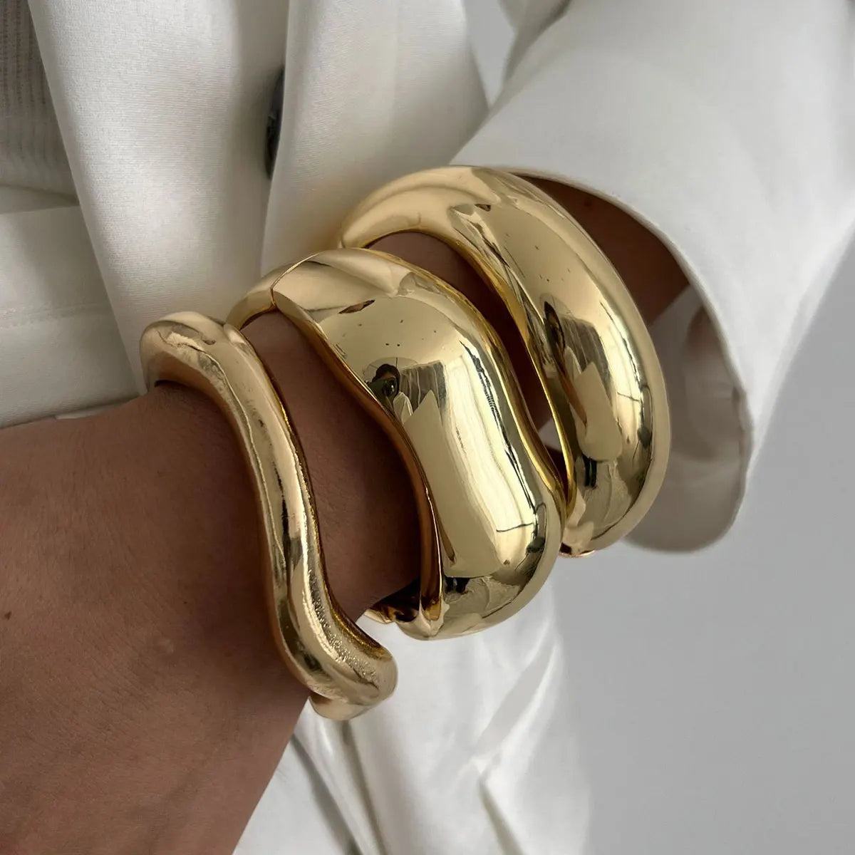 Cuff Bangles KMVEXO Punk Vintage Irregular Chunky for Women Bracelets Bangles