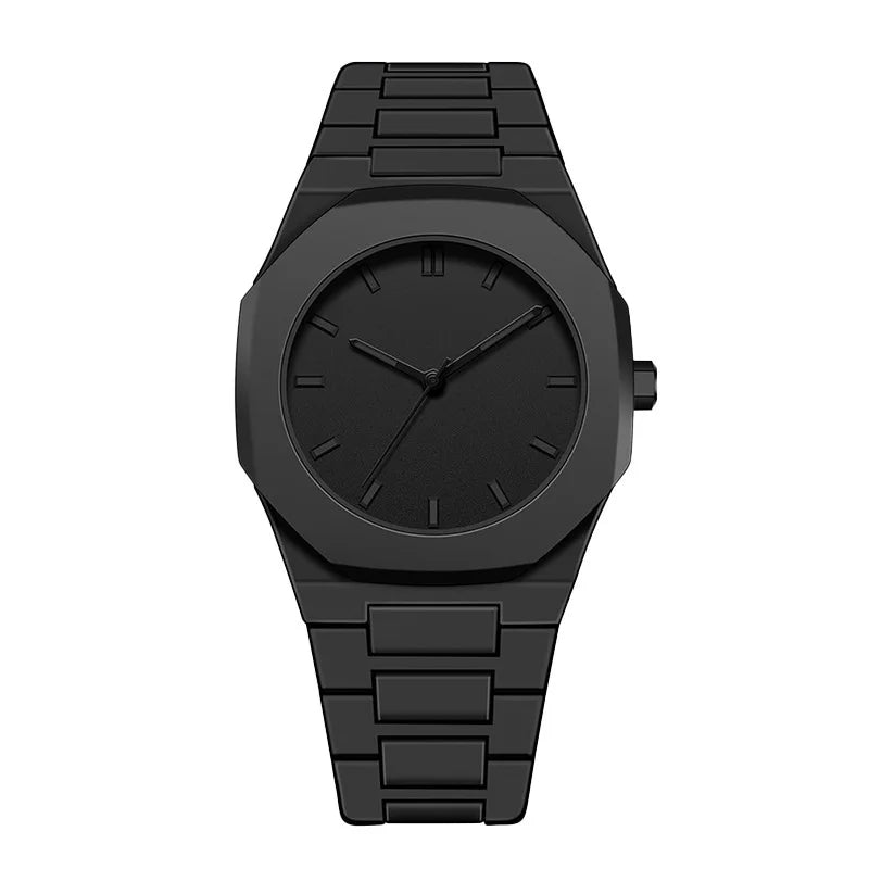 Design Quartz Watch for Men Casual Lightweight Plastic Strap Waterproof