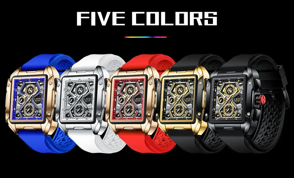 Men's Watches LIGE Big Dial Top Luxury Brand Sport Waterproof Chronograph Quartz Clock Automatic Date