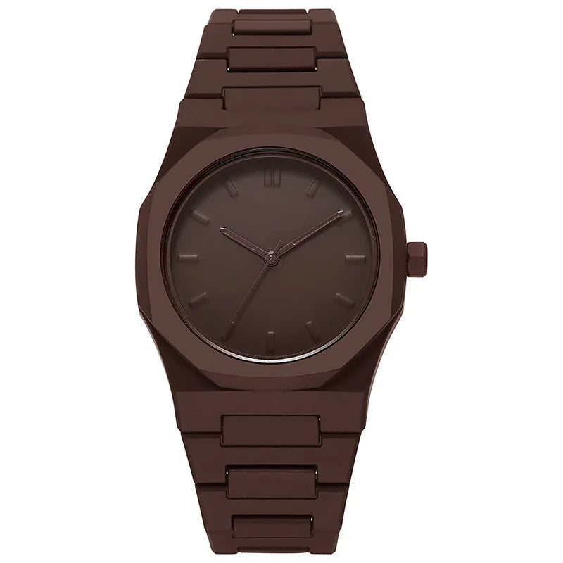 Design Quartz Watch for Men Casual Lightweight Plastic Strap Waterproof