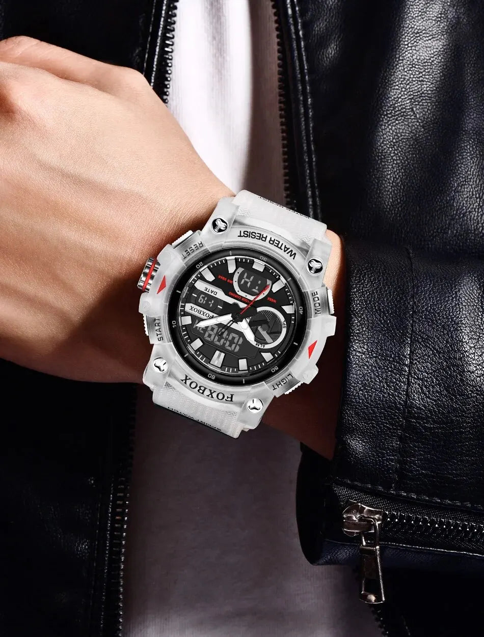 LIGE Fashion Digital Watches For Men Top Brand Luxury Military Waterproof Watch Men Casual Sport Dual Display Watch