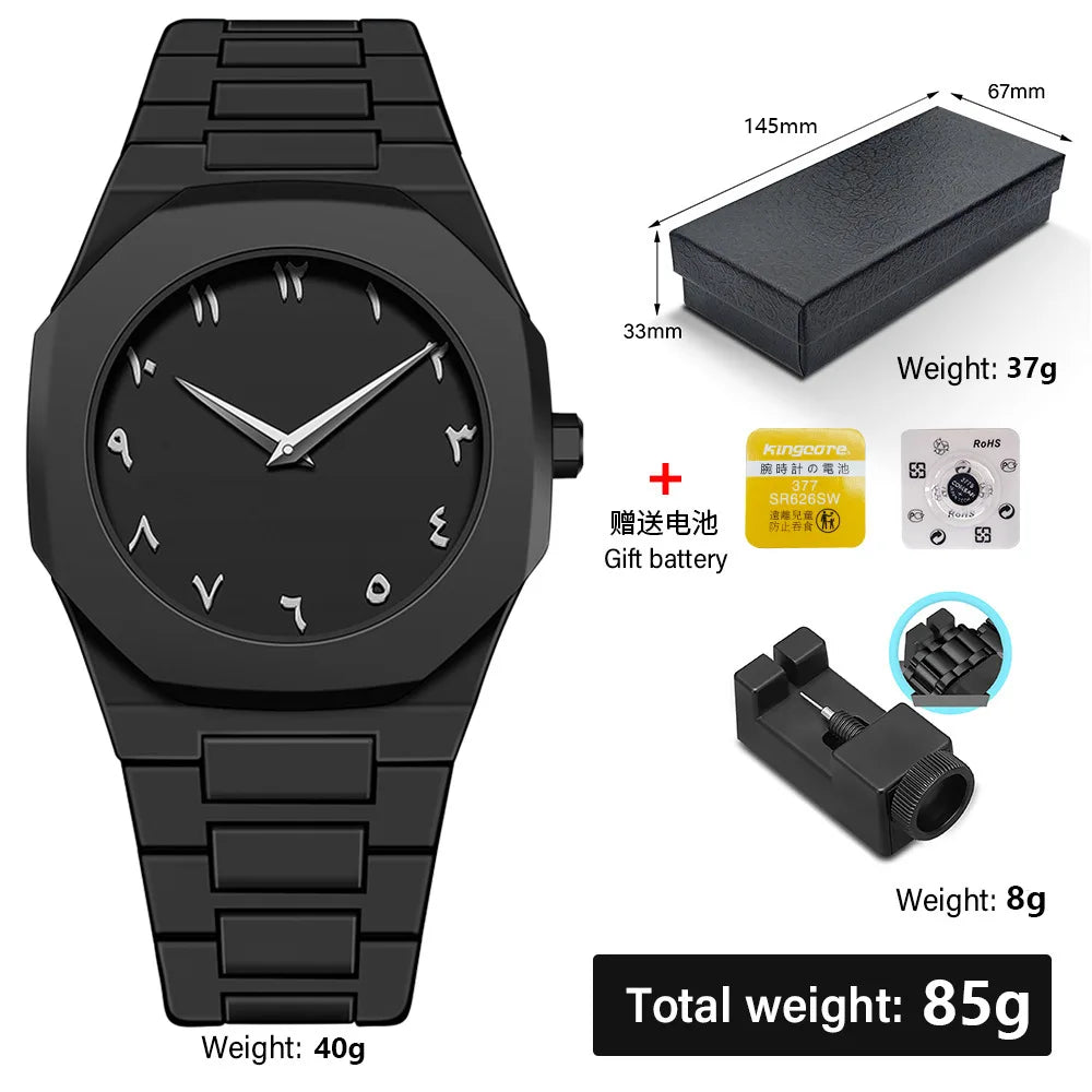Design Quartz Watch for Men Casual Lightweight Plastic Strap Waterproof