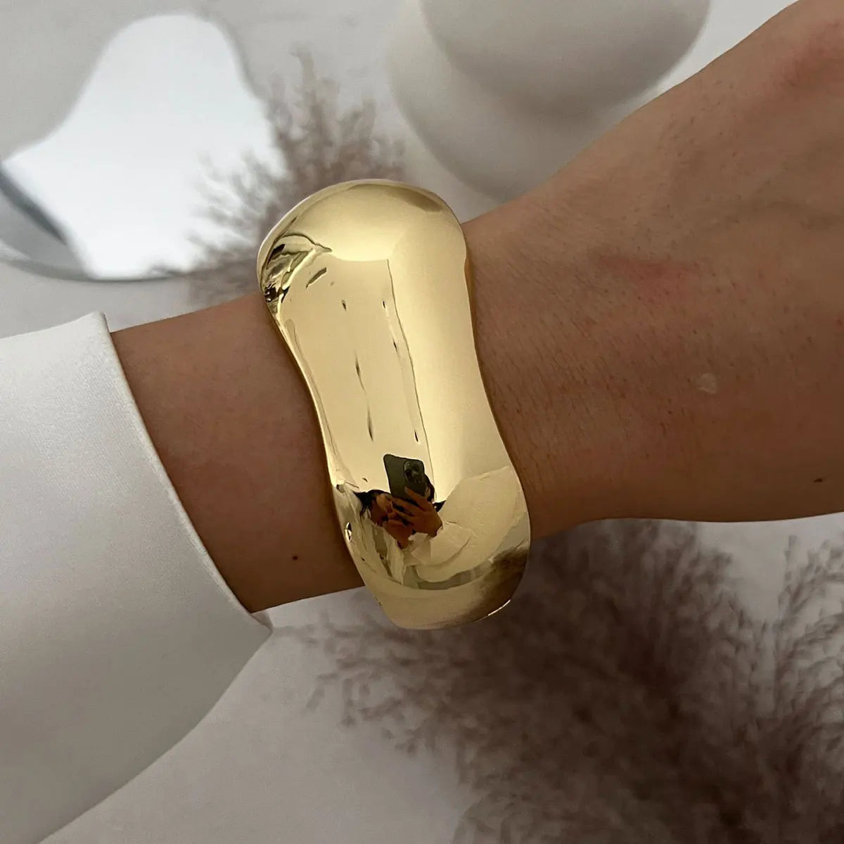 Cuff Bangles KMVEXO Punk Vintage Irregular Chunky for Women Bracelets Bangles