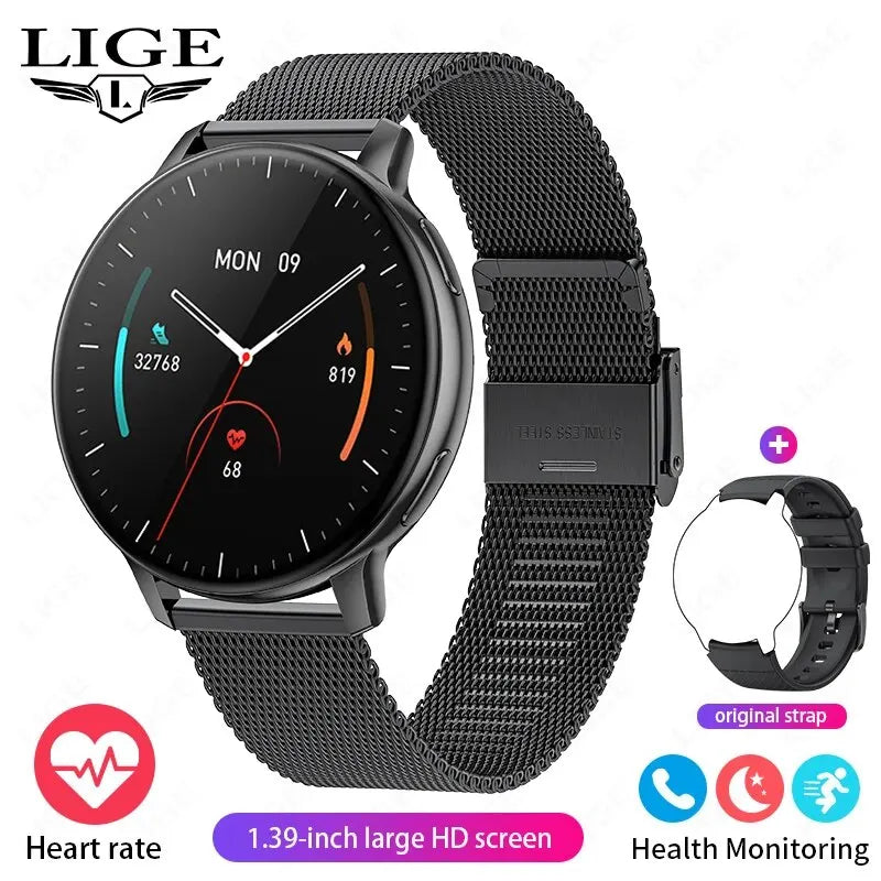 LIGE Smartwatch For Women Bluetooth Call Waterproof Sports Fitness Watches Blood Oxygen Healthy Women Smartwatch Man