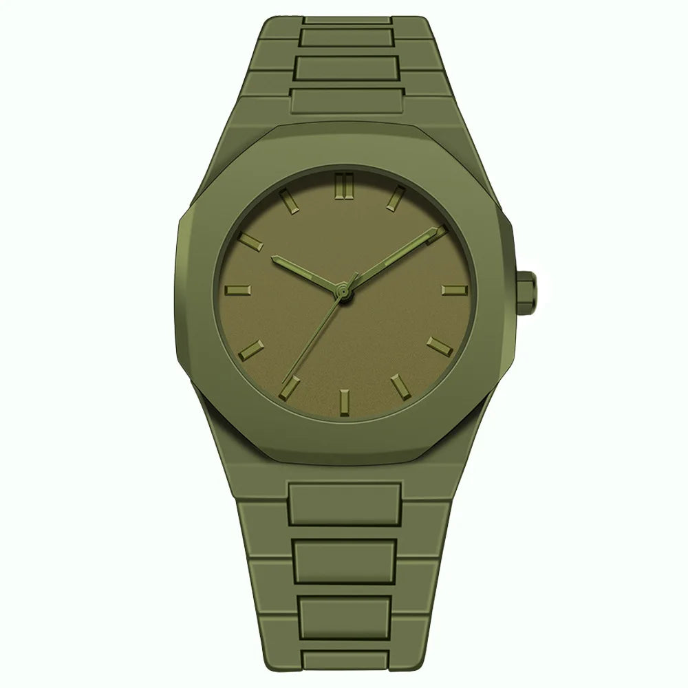 Design Quartz Watch for Men Casual Lightweight Plastic Strap Waterproof