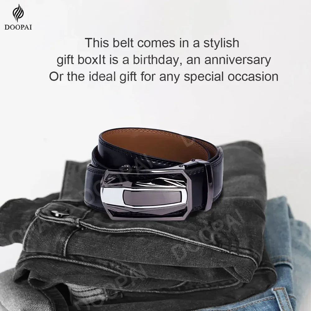 Men Genuine Leather with Belt Metal Buckle Adjustment High Quality Adjustable Leather Belt